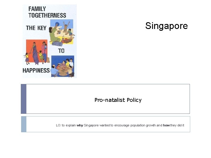 Singapore Pro-natalist Policy LO: to explain why Singapore wanted to encourage population growth and