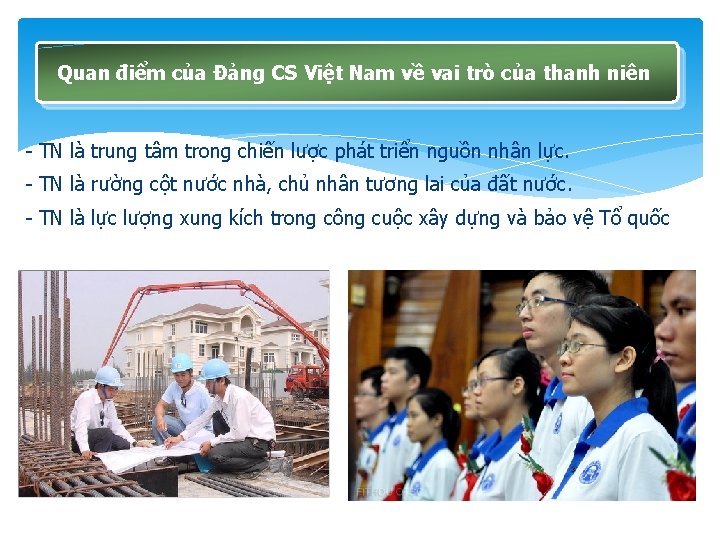 Quan điểm của Đảng CS Việt Nam về vai trò của thanh niên -