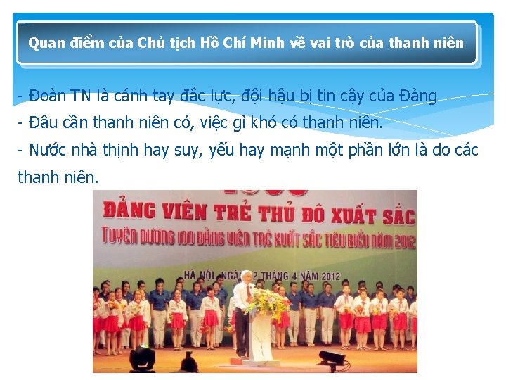 Quan điểm của Chủ tịch Hồ Chí Minh về vai trò của thanh niên