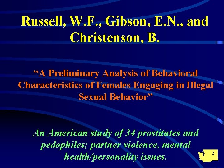 Russell, W. F. , Gibson, E. N. , and Christenson, B. “A Preliminary Analysis