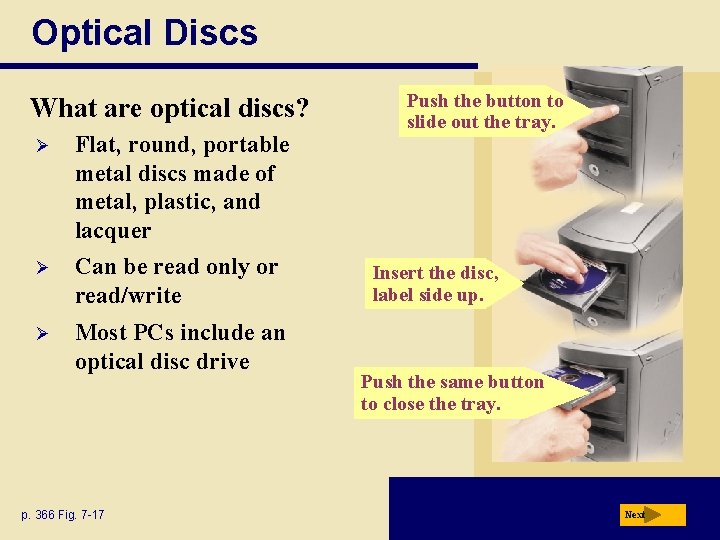 Optical Discs What are optical discs? Ø Ø Ø Flat, round, portable metal discs