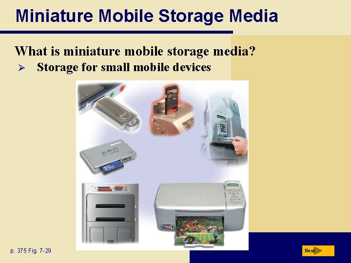 Miniature Mobile Storage Media What is miniature mobile storage media? Ø Storage for small
