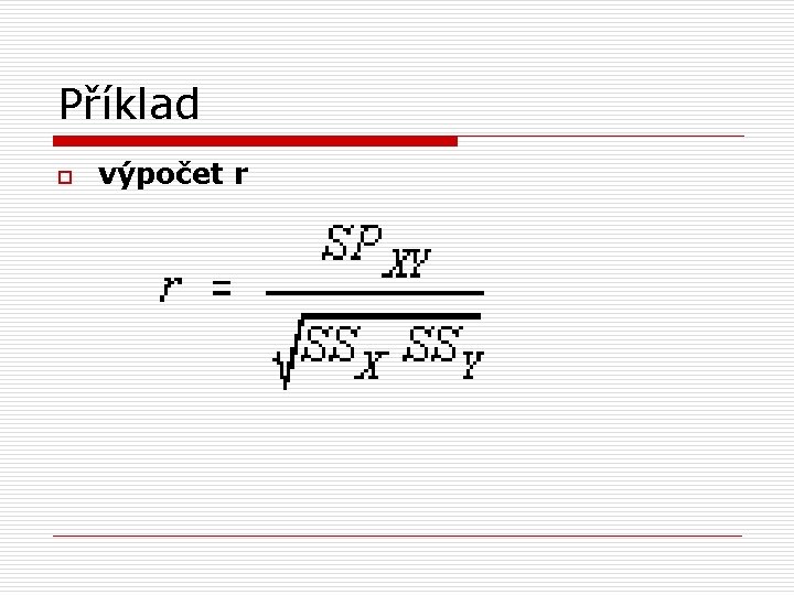 Příklad o výpočet r 