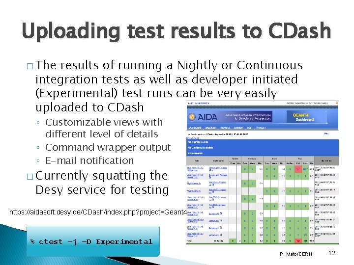 Uploading test results to CDash � The results of running a Nightly or Continuous