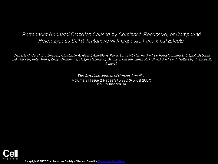 Permanent Neonatal Diabetes Caused by Dominant, Recessive, or Compound Heterozygous SUR 1 Mutations with
