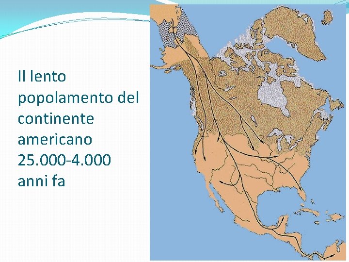 Il lento popolamento del continente americano 25. 000 -4. 000 anni fa 