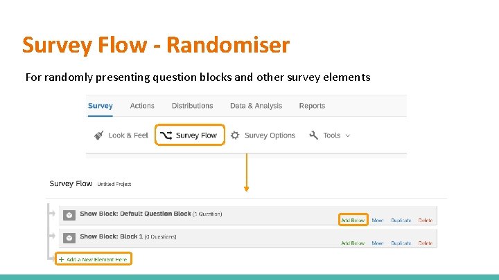 Survey Flow - Randomiser For randomly presenting question blocks and other survey elements 