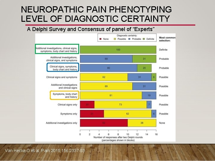 NEUROPATHIC PAIN PHENOTYPING LEVEL OF DIAGNOSTIC CERTAINTY A Delphi Survey and Consensus of panel