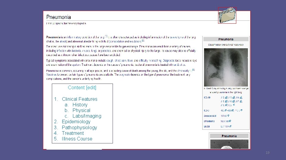 Content [edit] 1. Clinical Features a. History b. Physical c. Labs/Imaging 2. Epidemiology 3.