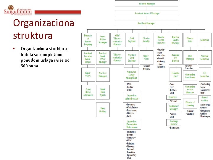 III Informacioni sistemi u turizmu i hotelijerstvu Prof. dr Angelina Njeguš Organizaciona struktura §