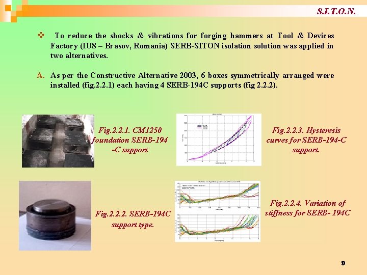 S. I. T. O. N. v To reduce the shocks & vibrations forging hammers