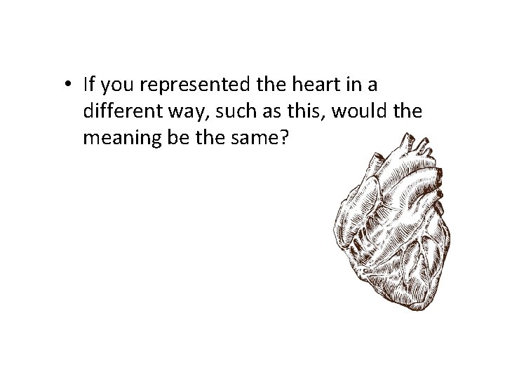  • If you represented the heart in a different way, such as this,