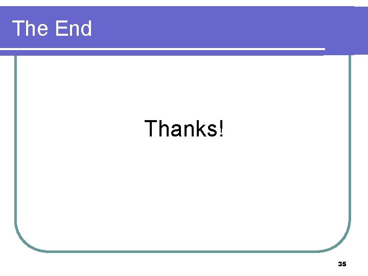The End Thanks! 35 