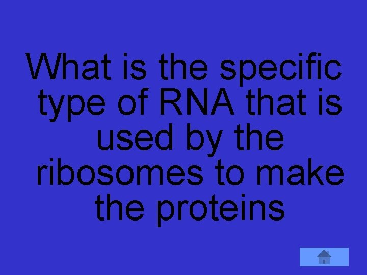 What is the specific type of RNA that is used by the ribosomes to