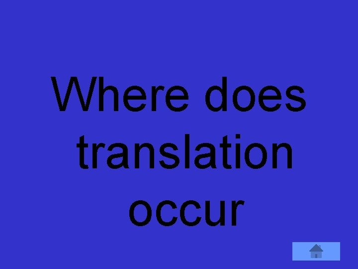 Where does translation occur 