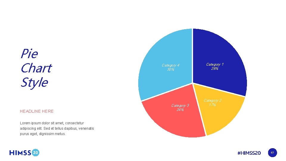 Pie Chart Style HEADLINE HERE Category 4 30% Category 3 24% Category 1 29%