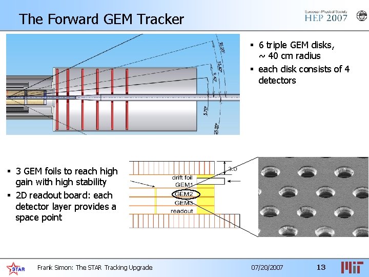 The Forward GEM Tracker § 6 triple GEM disks, ~ 40 cm radius §