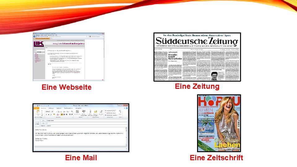 Eine Webseite Eine Mail Eine Zeitung Eine Zeitschrift 