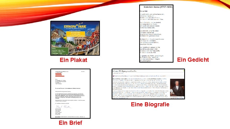 Ein Gedicht Ein Plakat Eine Biografie Ein Brief 