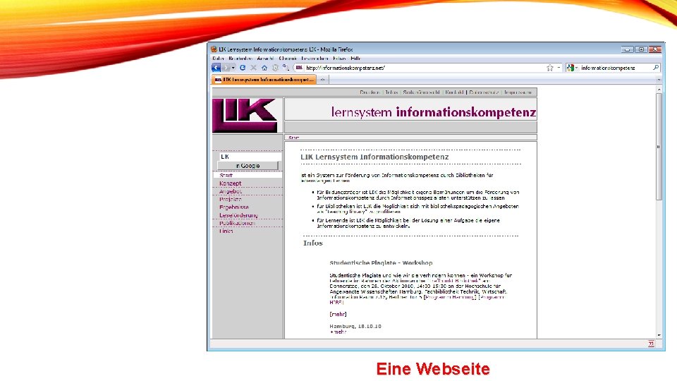 Eine Webseite 