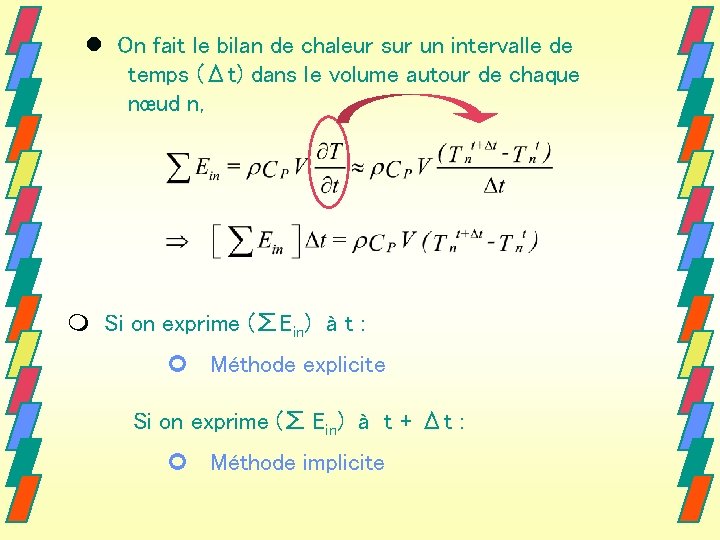 On fait le bilan de chaleur sur un intervalle de temps (Δt) dans On fait le bilan de chaleur sur un intervalle de temps (Δt) dans