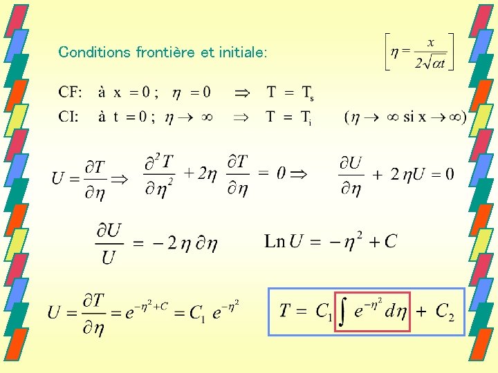 Conditions frontière et initiale: Conditions frontière et initiale: