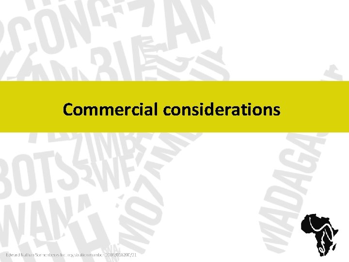Commercial considerations 