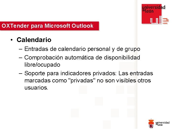 OXTender Haga clic paramodificar Microsoftel. Outlook estilo de título del patrón • Haga Calendario