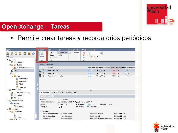 Open-Xchange Haga clic para modificar - Tareas el estilo de título del patrón •