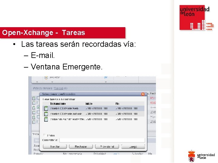 Open-Xchange Haga clic para modificar - Tareas el estilo de título patrón • Lasdel