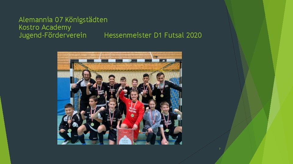 Alemannia 07 Königstädten Kostro Academy Jugend-Förderverein Hessenmeister D 1 Futsal 2020 7 