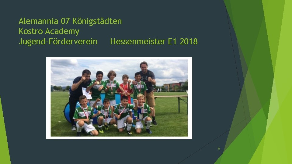 Alemannia 07 Königstädten Kostro Academy Jugend-Förderverein Hessenmeister E 1 2018 8 