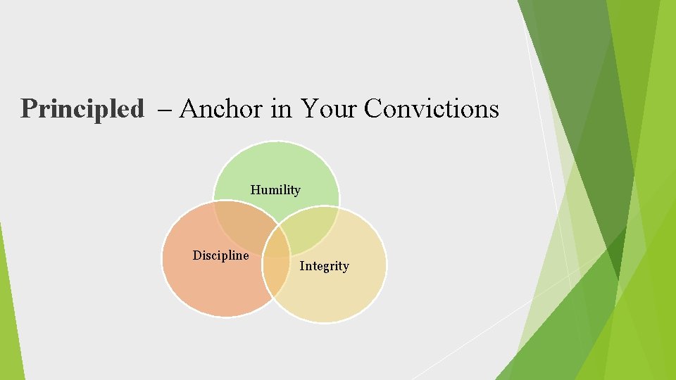 Principled – Anchor in Your Convictions Humility Discipline Integrity 