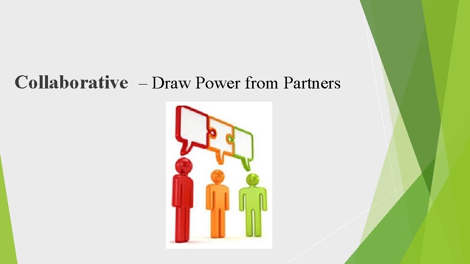 Collaborative – Draw Power from Partners 