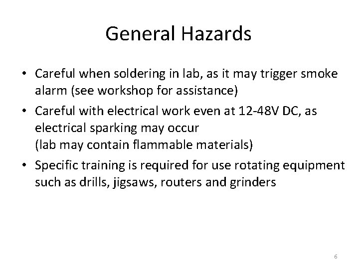 Safety Procedures For Lab EEG 50 REV Team