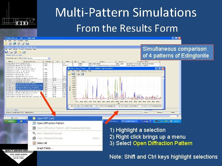 Multi-Pattern Simulations From the Results Form Simultaneous comparison of 4 patterns of Edingtonite 1)