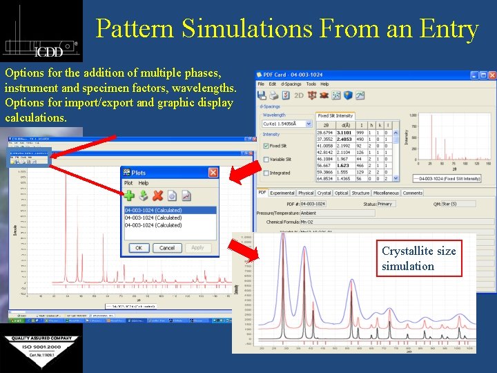 Pattern Simulations From an Entry Options for the addition of multiple phases, instrument and