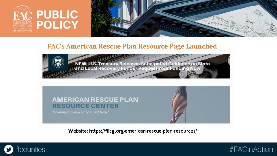 FAC's American Rescue Plan Resource Page Launched Website: https: //flicg. org/american-rescue-plan-resources/ 