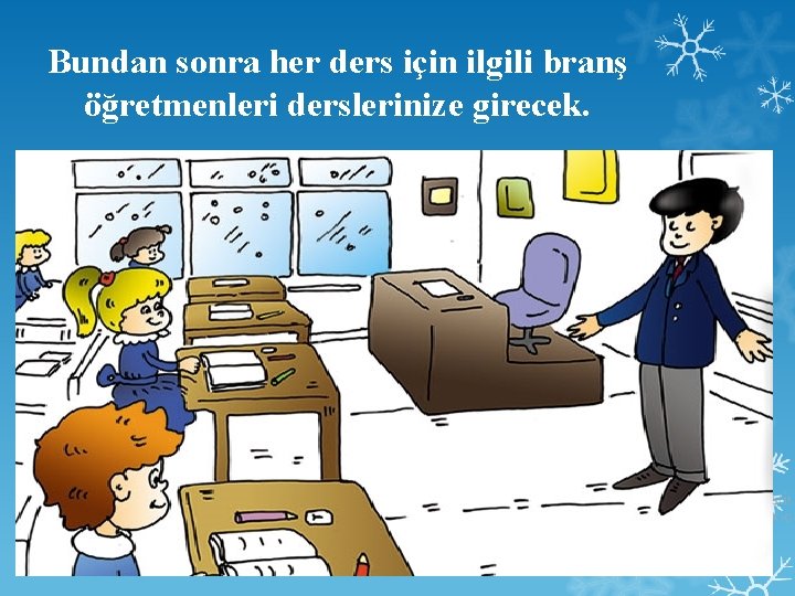 Bundan sonra her ders için ilgili branş öğretmenleri derslerinize girecek. 