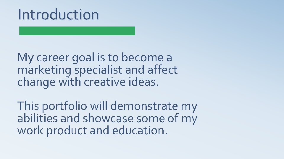 CAREER PORTFOLIO Christopher J Martin Introduction My career
