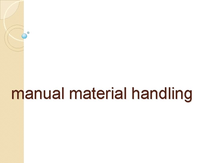 manual material handling 