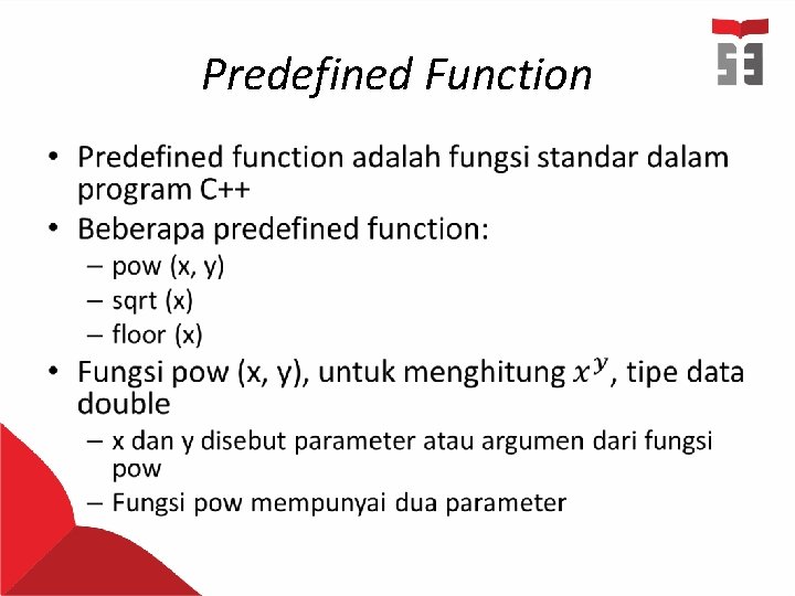 Predefined Function • 
