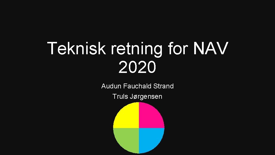 Teknisk retning for NAV 2020 Audun Fauchald Strand Truls Jørgensen 