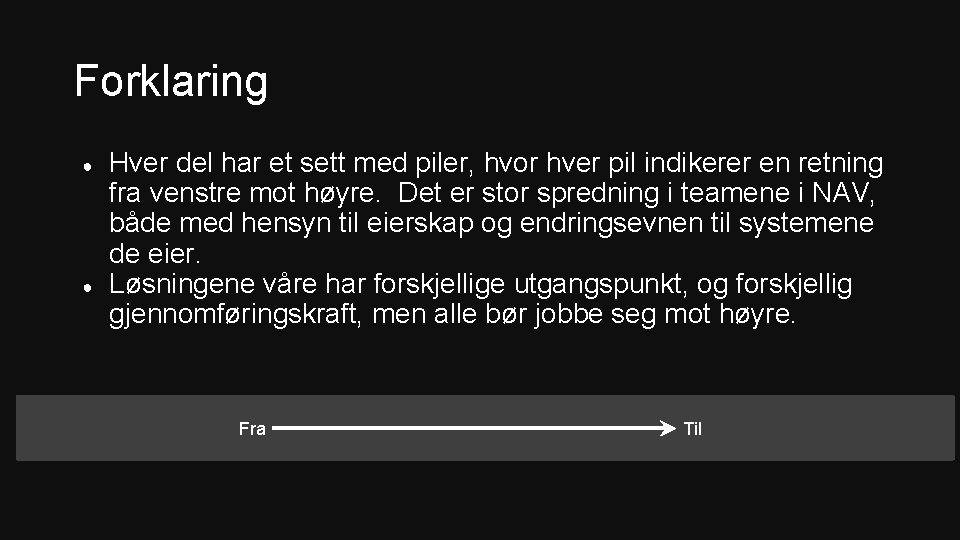 Forklaring ● ● Hver del har et sett med piler, hvor hver pil indikerer