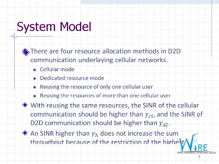 System Model 7 