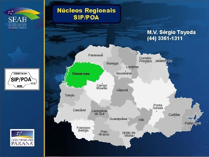 Núcleos Regionais SIP/POA M. V. Sérgio Toyoda (44) 3361 -1311 Umuarama 