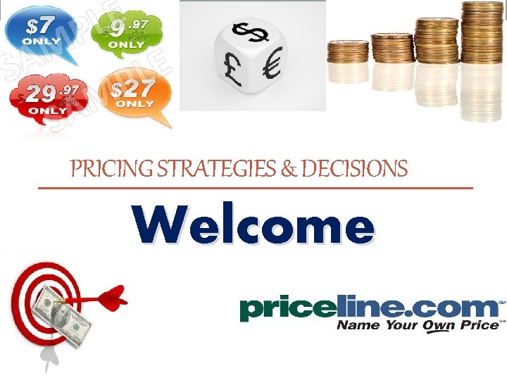 PRICING STRATEGIES & DECISIONS Welcome 