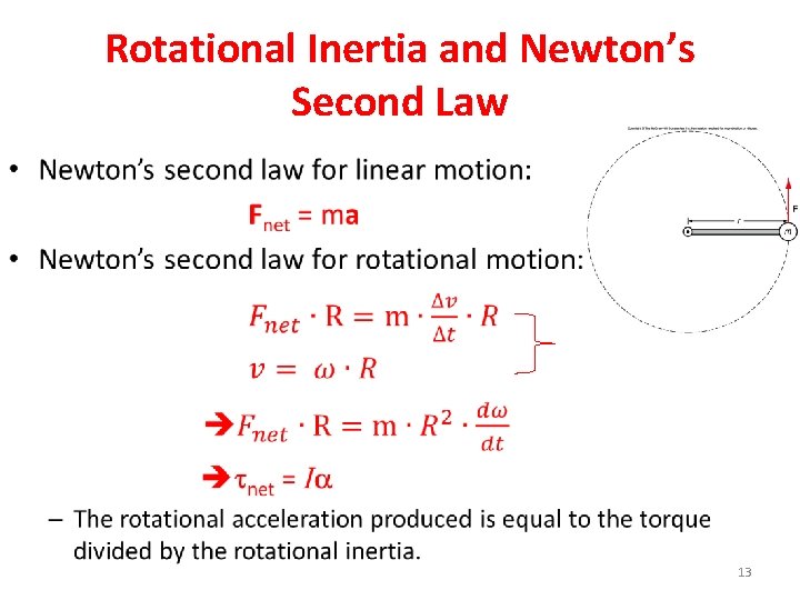 Rotational Inertia and Newton’s Second Law • 13 
