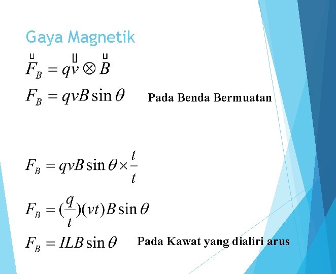 Gaya Magnetik Pada Benda Bermuatan Pada Kawat yang dialiri arus 