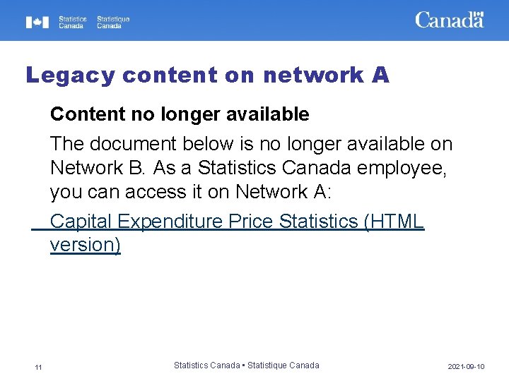 Legacy content on network A Content no longer available The document below is no